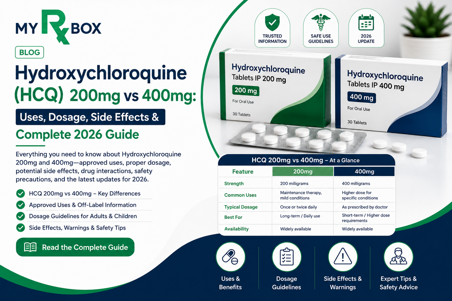 Hydroxychloroquine (HCQ) 200mg vs 400mg Uses, Dosage, Side Effects & Complete 2026 Guide