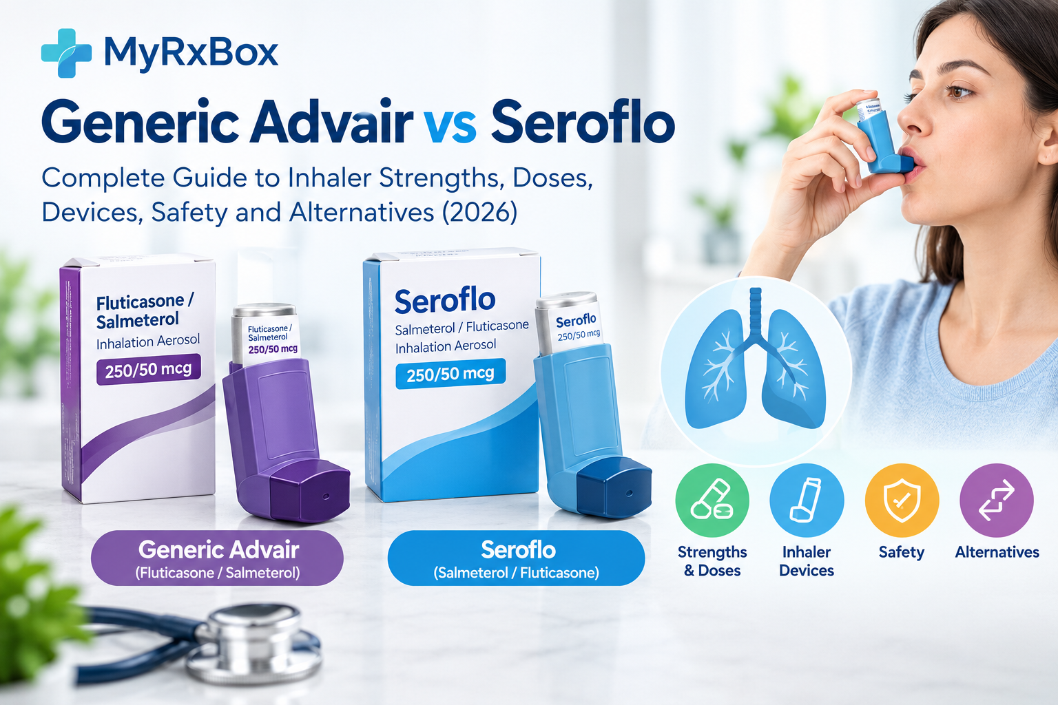 Generic Advair vs Seroflo: Complete Guide to Inhaler Strengths, Doses, Devices, Safety and Alternatives (2026)